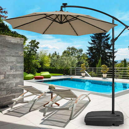 Fillable Universal Offset Umbrella Base with Cross Base and Wheels, Black Outdoor Umbrella Bases at Gallery Canada