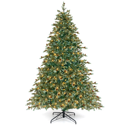 6/7/8 Feet Christmas Tree with Warm White LED Lights and Pine Cones-7 ft, Green Christmas Tree 7 Foot - Green at Gallery Canada