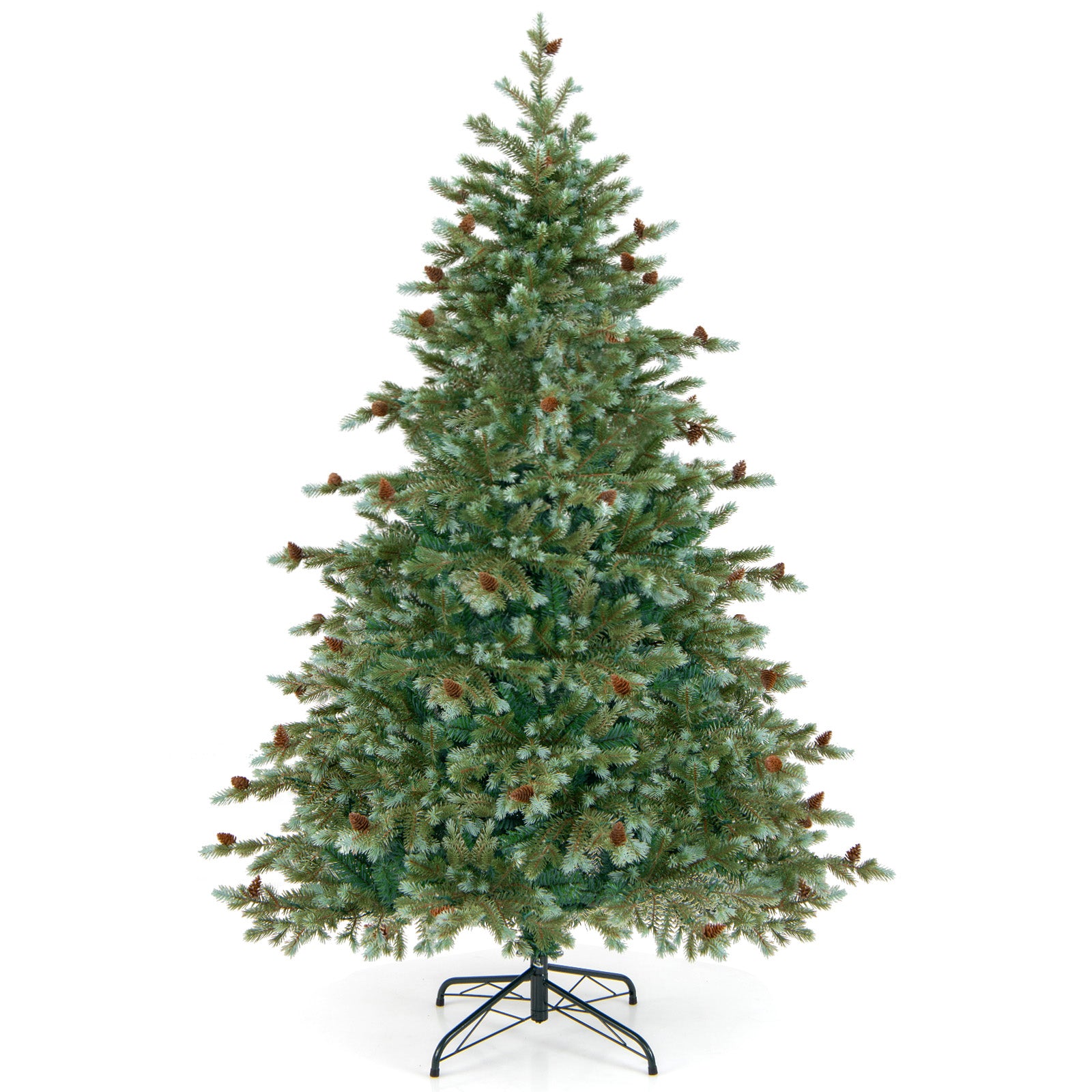 6/7/8 Feet Christmas Tree with Warm White LED Lights and Pine Cones-6 ft, Green Christmas Tree 6 ft - Green at Gallery Canada