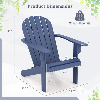 Acacia Wood Lounge Patio Adirondack Chair with Inclined Seat, Blue Adirondack Chairs at Gallery Canada