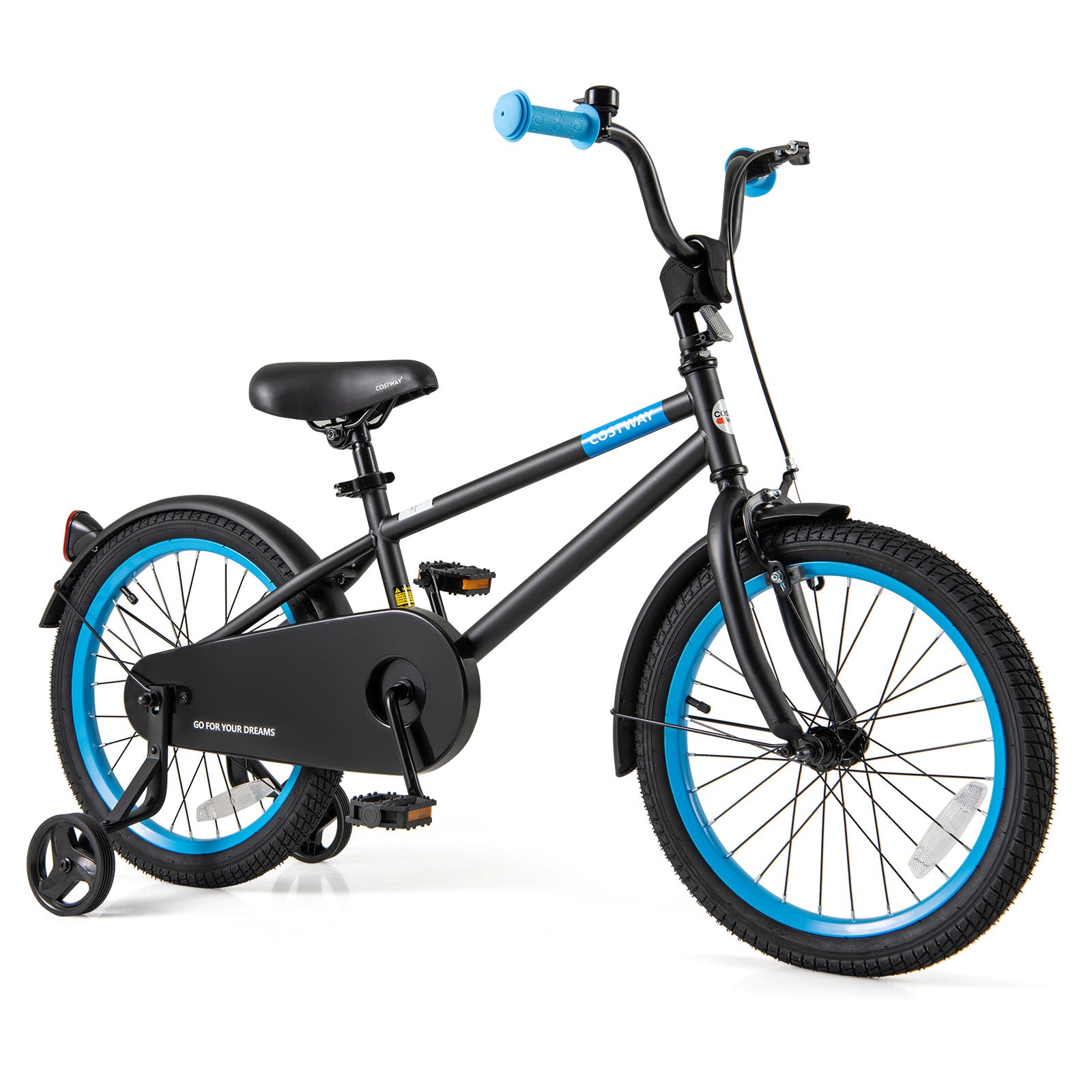 Kids Bike with Adjustable Handlebar and Saddle Black-18 Inches, Black Kids Bike Black at Gallery Canada