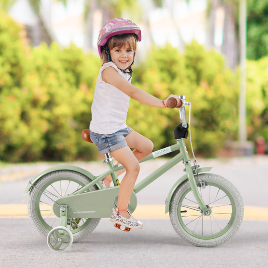 Kids Bike with Adjustable Handlebar and Saddle Green-14 Inches, Green Kids Bike 14 Inch Wheel - Green at Gallery Canada