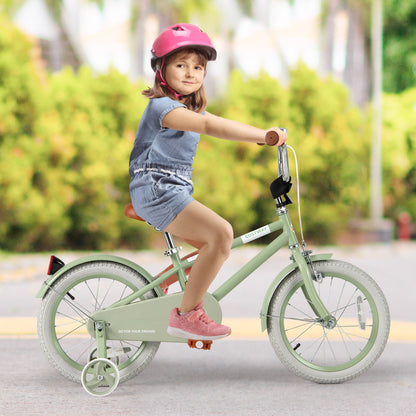 Kids Bike with Adjustable Handlebar and Saddle Green-16 Inches, Green Kids Bike at Gallery Canada