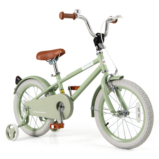 Kids Bike, Adjustable Handlebar And Saddle, 16 Inches, Green Kids Bike Green at Gallery Canada