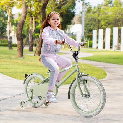 Kids Bike with Adjustable Handlebar and Saddle Green-18 Inches, Green Kids Bike at Gallery Canada