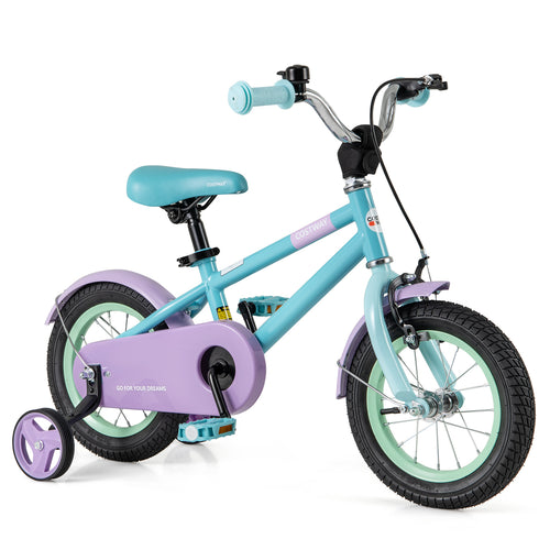 Kids Bike with Adjustable Handlebar and Saddle Purple-12 Inches, Purple