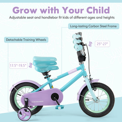 Kids Bike with Adjustable Handlebar and Saddle Purple-12 Inches, Purple Kids Bike at Gallery Canada