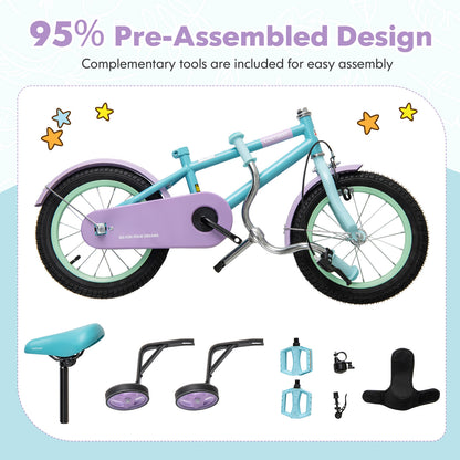 Kids Bike with Adjustable Handlebar and Saddle Purple-12 Inches, Purple Kids Bike at Gallery Canada