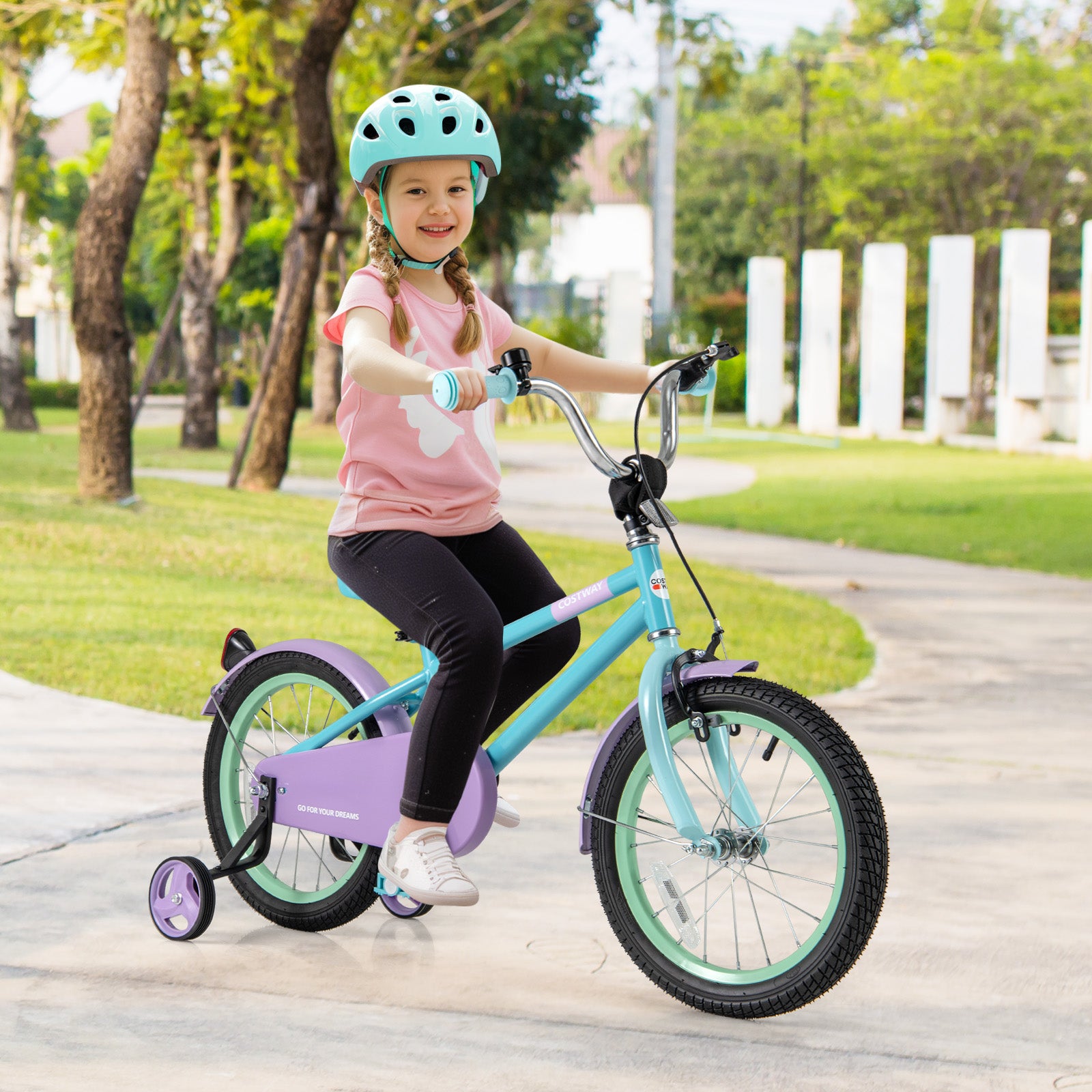 Kids Bike with Adjustable Handlebar and Saddle Purple-16 Inches, Purple Kids Bike at Gallery Canada
