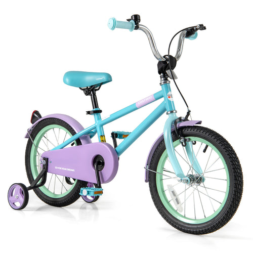 Kids Bike with Adjustable Handlebar and Saddle Purple-16 Inches, Purple