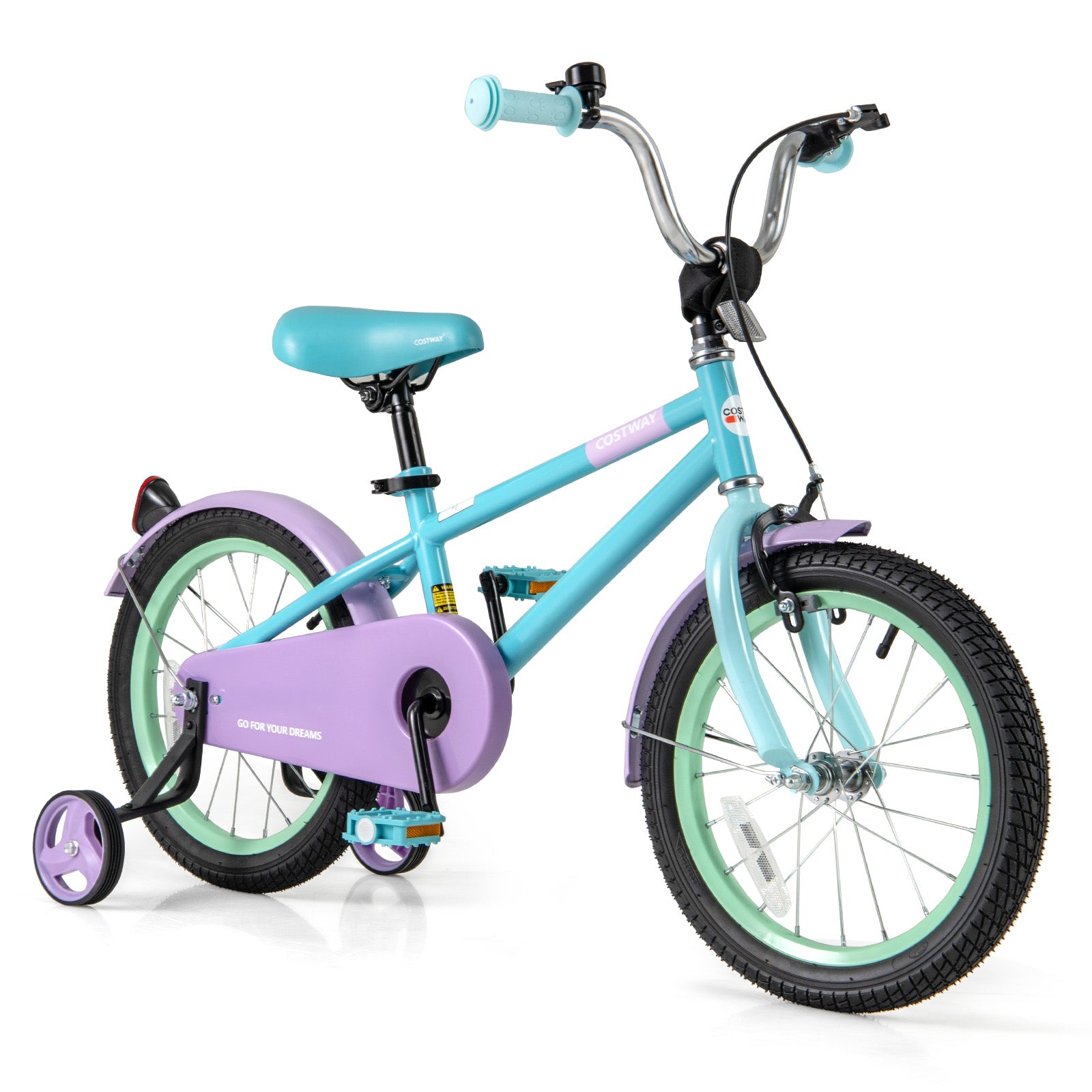 Kids Bike with Adjustable Handlebar and Saddle Purple-16 Inches, Purple Kids Bike at Gallery Canada