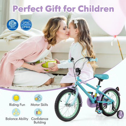 Kids Bike with Adjustable Handlebar and Saddle Purple-16 Inches, Purple Kids Bike at Gallery Canada