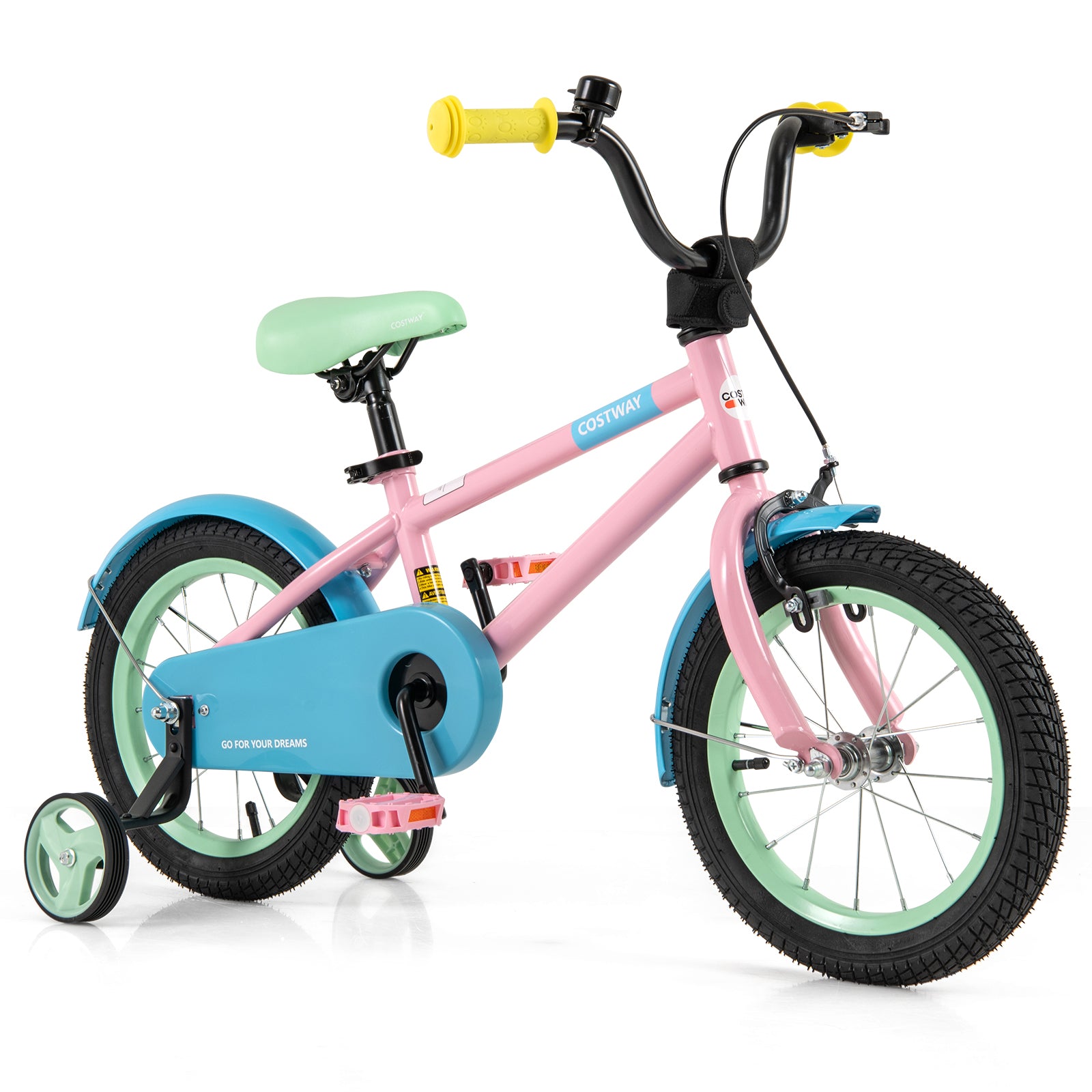 Kid's Bike with Adjustable Handlebar and Saddle Pink-14 Inches, Pink Kids Bike at Gallery Canada