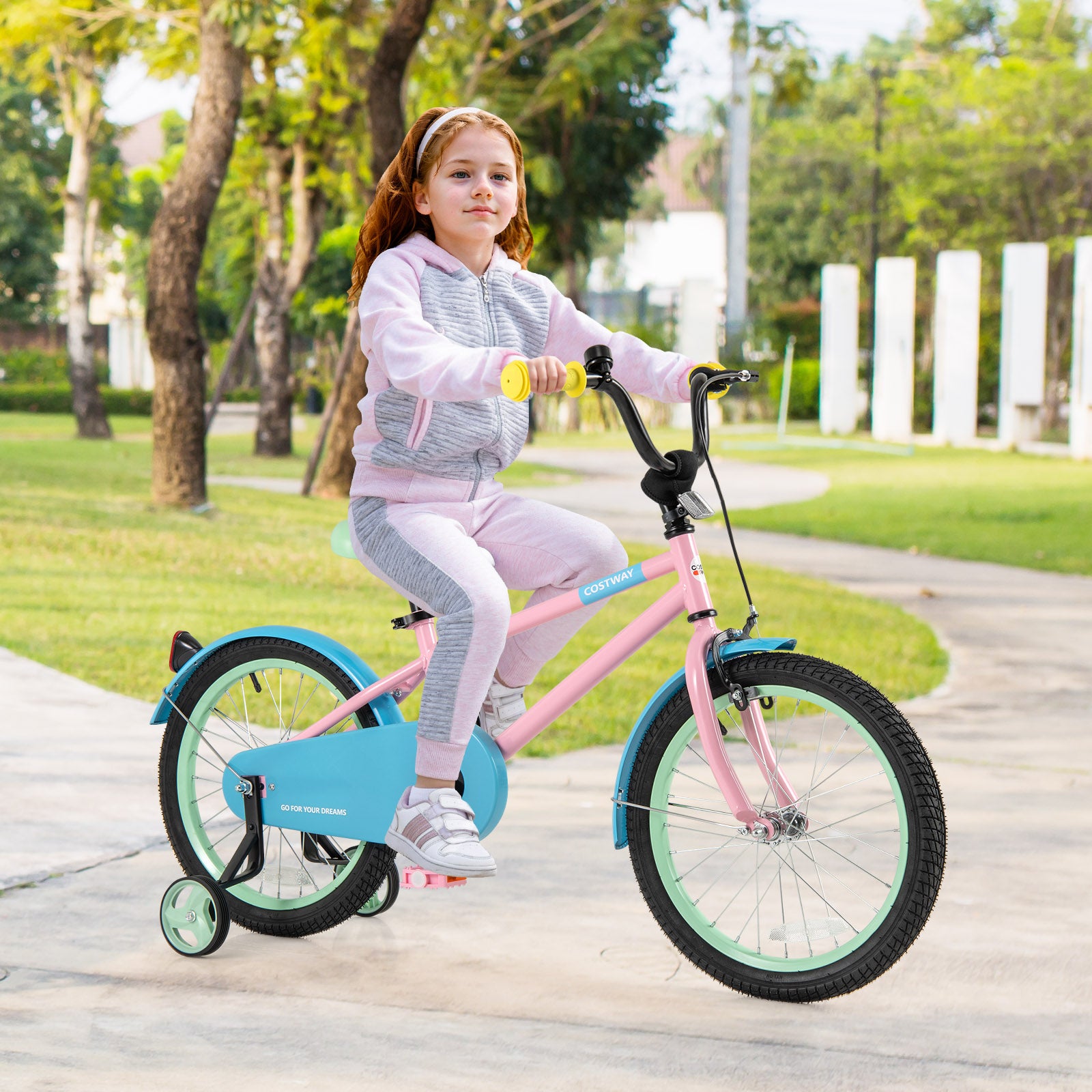 Kids Bike with Adjustable Handlebar and Saddle Pink-18 Inches, Pink Kids Bike at Gallery Canada