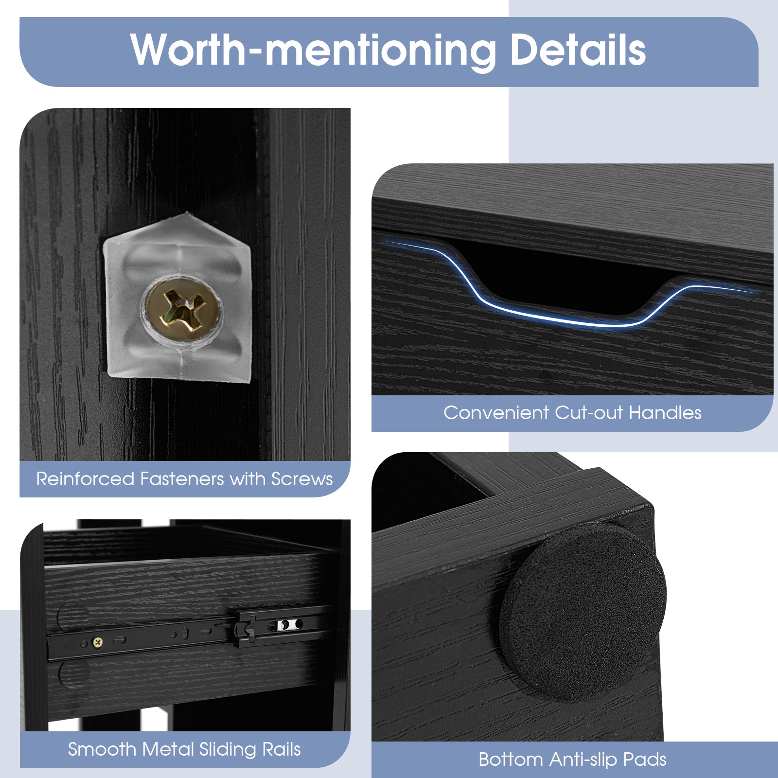 3-Cube Bookcase 2-tier Wooden Storage Shelf with Pull-out Drawer, Black Bookcases at Gallery Canada