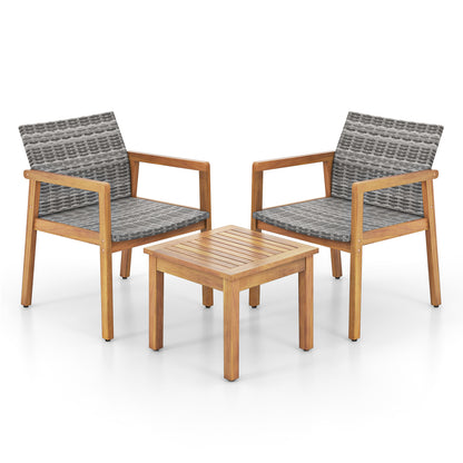 3 Pieces Patio Furniture Set with Chair, Natural Patio Conversation Sets Natural at Gallery Canada