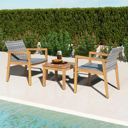 3 Pieces Patio Furniture Set with Chair, Natural Patio Conversation Sets at Gallery Canada