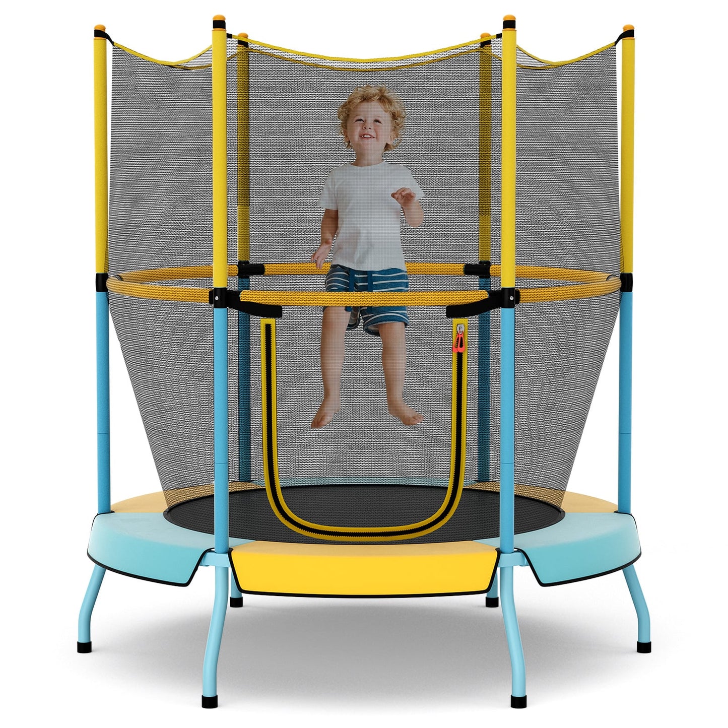 Trampoline pour tout-petits de 48 pouces, Filet de sécurité d'enclos, Jaune