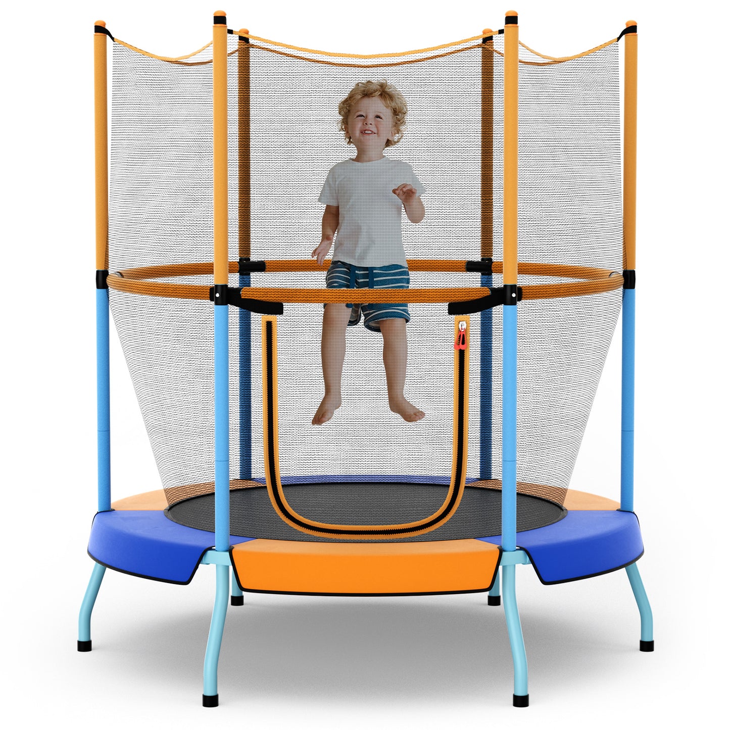 48 Inch Toddler Trampoline, Safety Enclosure Net, Orange Trampolines Orange at Gallery Canada