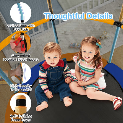 48 Inch Toddler Trampoline with Safety Enclosure Net, Orange Trampolines at Gallery Canada
