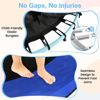 48 Inch Toddler Trampoline with Safety Enclosure Net, Orange Trampolines at Gallery Canada