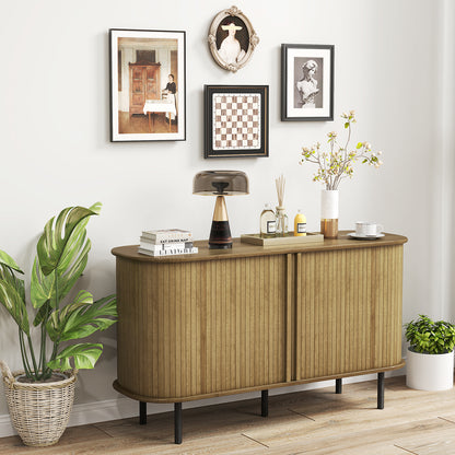 47 Inch Sideboard Buffet Cabinet with Adjustable Shelves for Kitchen Dining Room Living Room Entryway, Oak Sideboards Cabinets & Buffets at Gallery Canada