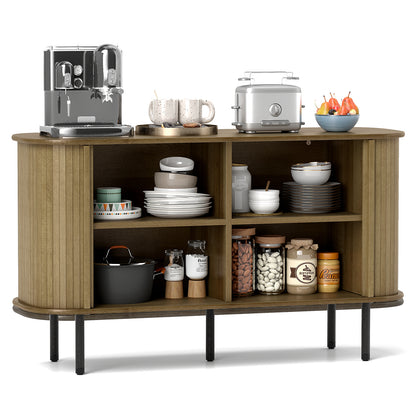 47 Inch Sideboard Buffet Cabinet with Adjustable Shelves for Kitchen Dining Room Living Room Entryway, Oak Sideboards Cabinets & Buffets at Gallery Canada