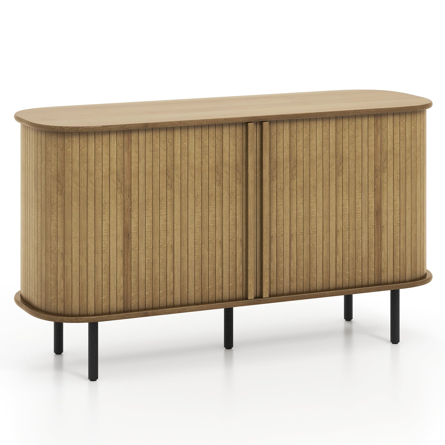 47 Inch Sideboard Buffet Cabinet with Adjustable Shelves for Kitchen Dining Room Living Room Entryway, Oak Sideboards Cabinets & Buffets Oak at Gallery Canada