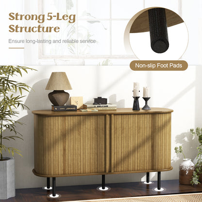 47 Inch Sideboard Buffet Cabinet with Adjustable Shelves for Kitchen Dining Room Living Room Entryway, Oak Sideboards Cabinets & Buffets at Gallery Canada