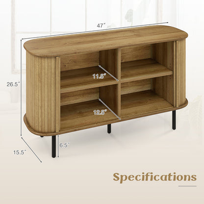 47 Inch Sideboard Buffet Cabinet with Adjustable Shelves for Kitchen Dining Room Living Room Entryway, Oak Sideboards Cabinets & Buffets at Gallery Canada