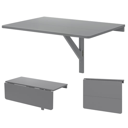 31.5 x 23.5 Inch Wall Mounted Folding Table for Small Spaces, Gray Laptop Tables & Printer Stands Gray at Gallery Canada