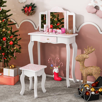 Kids Vanity Set with Drawer and 3 Makeup Accessories, Pink Kids Vanities at Gallery Canada