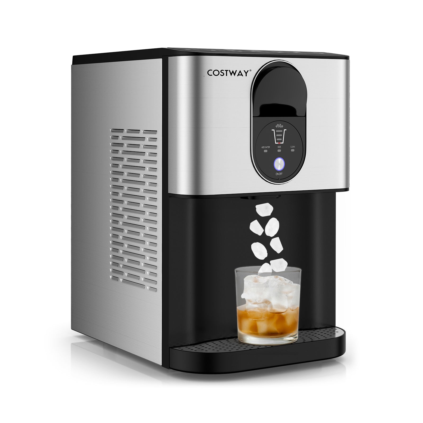 Countertop Nugget Ice Maker, Soft Chewable Pellet Ice, Silver Ice Makers Silver at Gallery Canada
