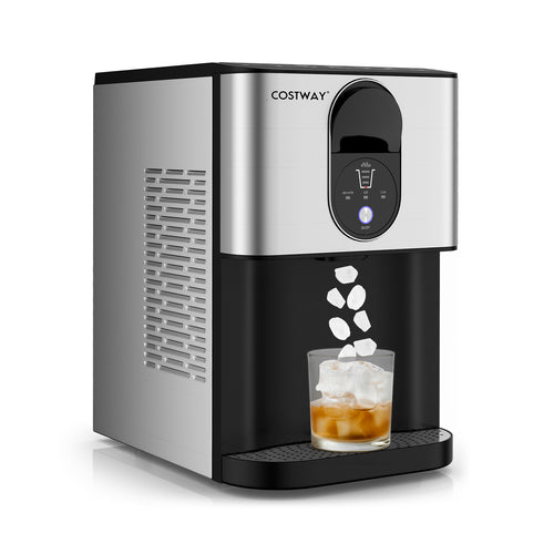 Countertop Nugget Ice Maker, Soft Chewable Pellet Ice, Silver