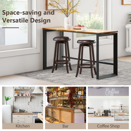 Set of 2 24/29 Inch Upholstered PU Leather Bar Stool with 360° Swivel Round Seat-29 inches Bar Stools at Gallery Canada