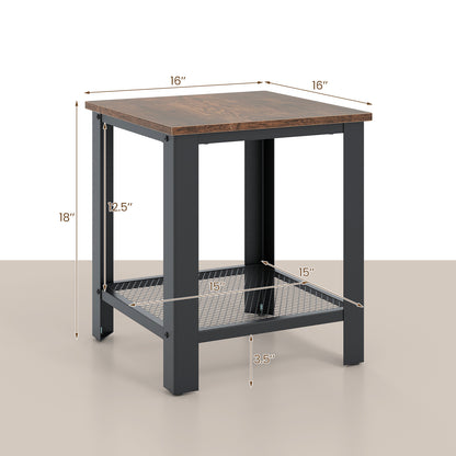 Industrial End Table 2-Tier Side Table, Black End & Side Tables at Gallery Canada