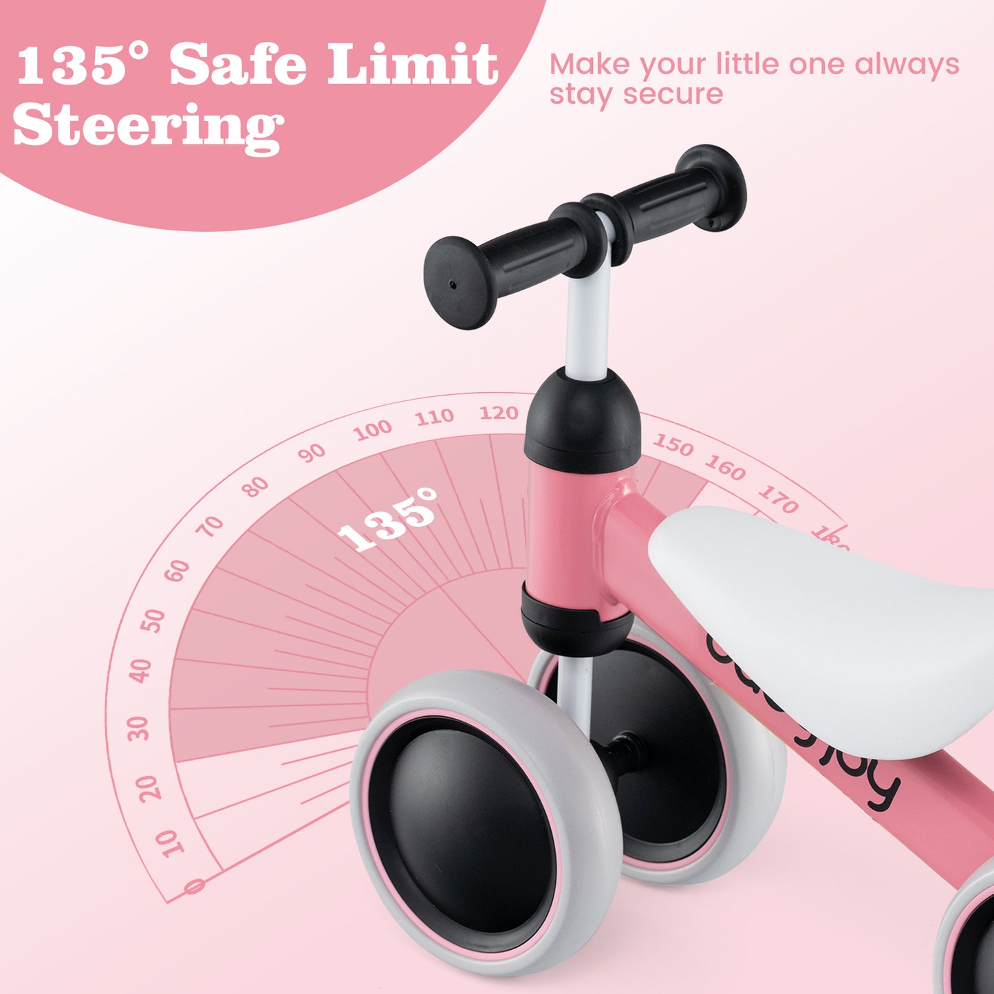 Baby Balance Bike, 2 Years Old, No Pedal 4 Wheels, Pink Balance Bikes at Gallery Canada