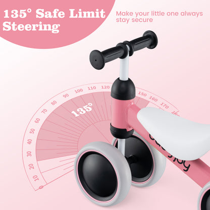 Baby Balance Bike, 2 Years Old, No Pedal 4 Wheels, Pink Balance Bikes at Gallery Canada