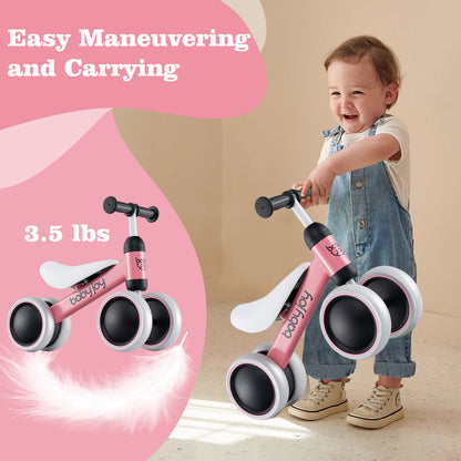 Baby Balance Bike, 2 Years Old, No Pedal 4 Wheels, Pink Balance Bikes at Gallery Canada