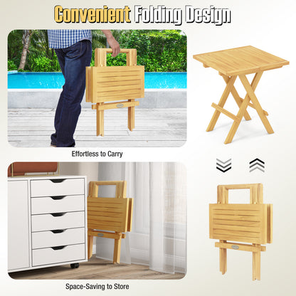 Teak Wood Square Coffee Table with X-shaped Legs and Slatted Tabletop, Natural Patio Coffee Tables at Gallery Canada