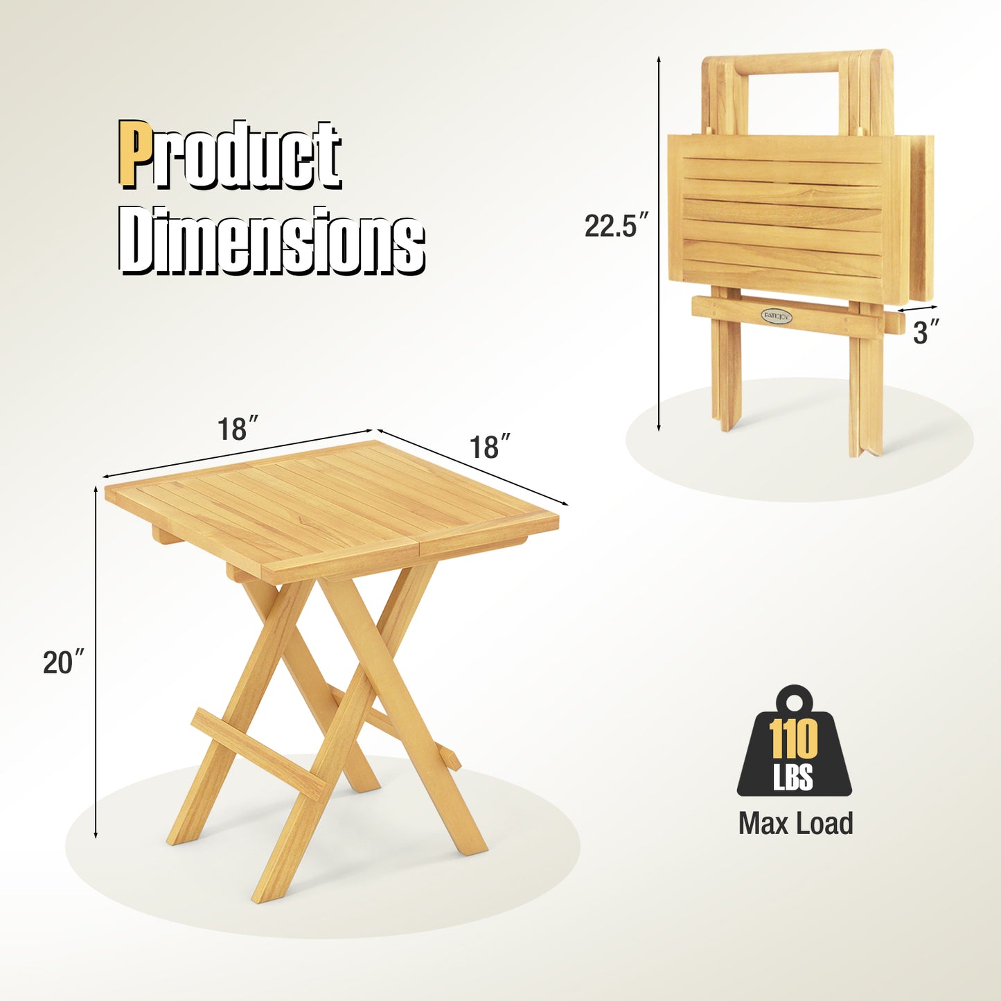 Teak Wood Square Coffee Table with X-shaped Legs and Slatted Tabletop, Natural Patio Coffee Tables at Gallery Canada
