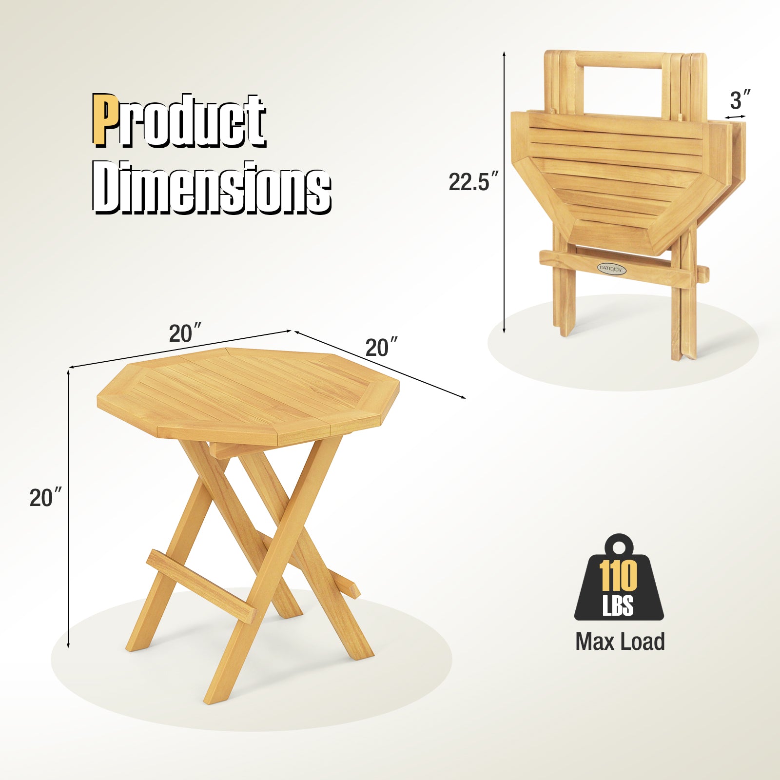 Teak Wood Octagon Coffee Table with X-shaped Legs and Slatted Tabletop, Natural Patio Coffee Tables at Gallery Canada