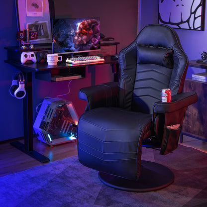 Massage Gaming Recliner Chair, Adjustable Height, Black Gaming Chairs at Gallery Canada