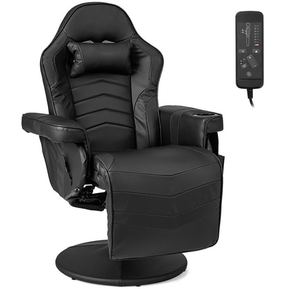 Massage Gaming Recliner Chair, Adjustable Height, Black Gaming Chairs at Gallery Canada