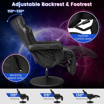 Massage Gaming Recliner Chair, Adjustable Height, Black Gaming Chairs at Gallery Canada