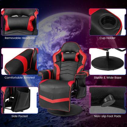 Massage Video Gaming Recliner Chair with Adjustable Height, Red Gaming Chairs at Gallery Canada