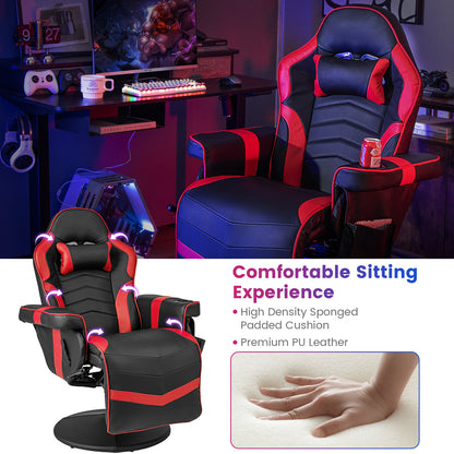 Massage Video Gaming Recliner Chair with Adjustable Height, Red Gaming Chairs at Gallery Canada