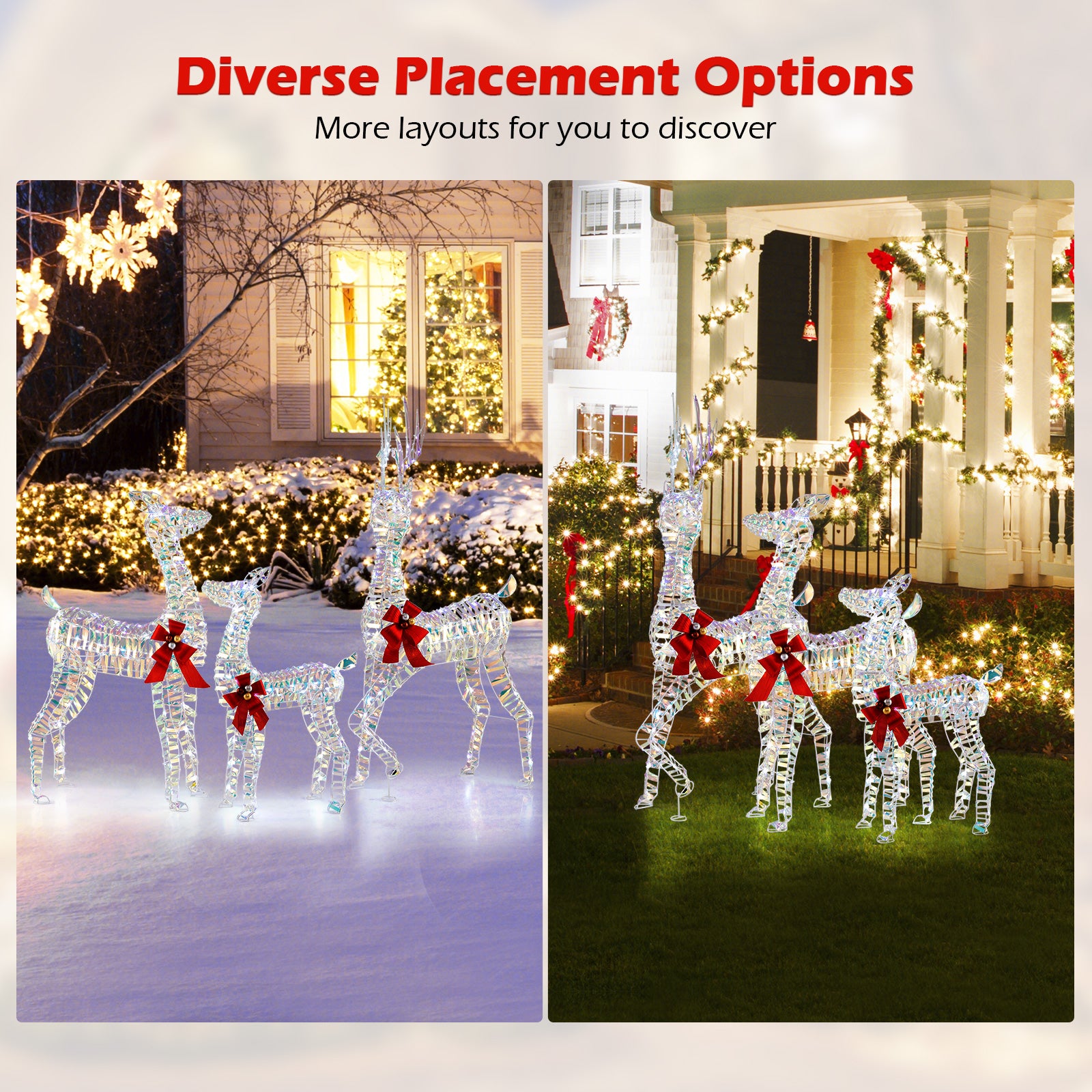 Large Lighted Christmas Reindeer Family, 3-Piece Set Christmas Decor & Accessories at Gallery Canada