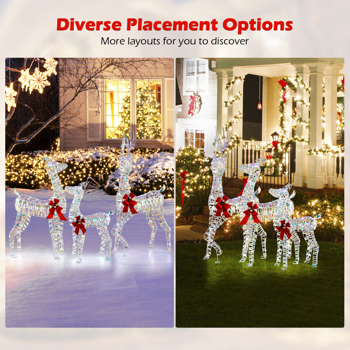 Large Lighted Christmas Reindeer Family, 3-Piece Set Christmas Decor & Accessories at Gallery Canada