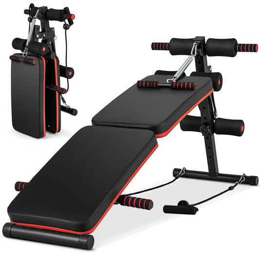 Multifunctional Sit up Bench 4 Position Adjustable Metal Workout Bench, Black Benches Racks & Bars Black at Gallery Canada